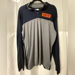 Chicago Bears NFL Men's Navy, Gray & Orange Quarter-Zip Pullover